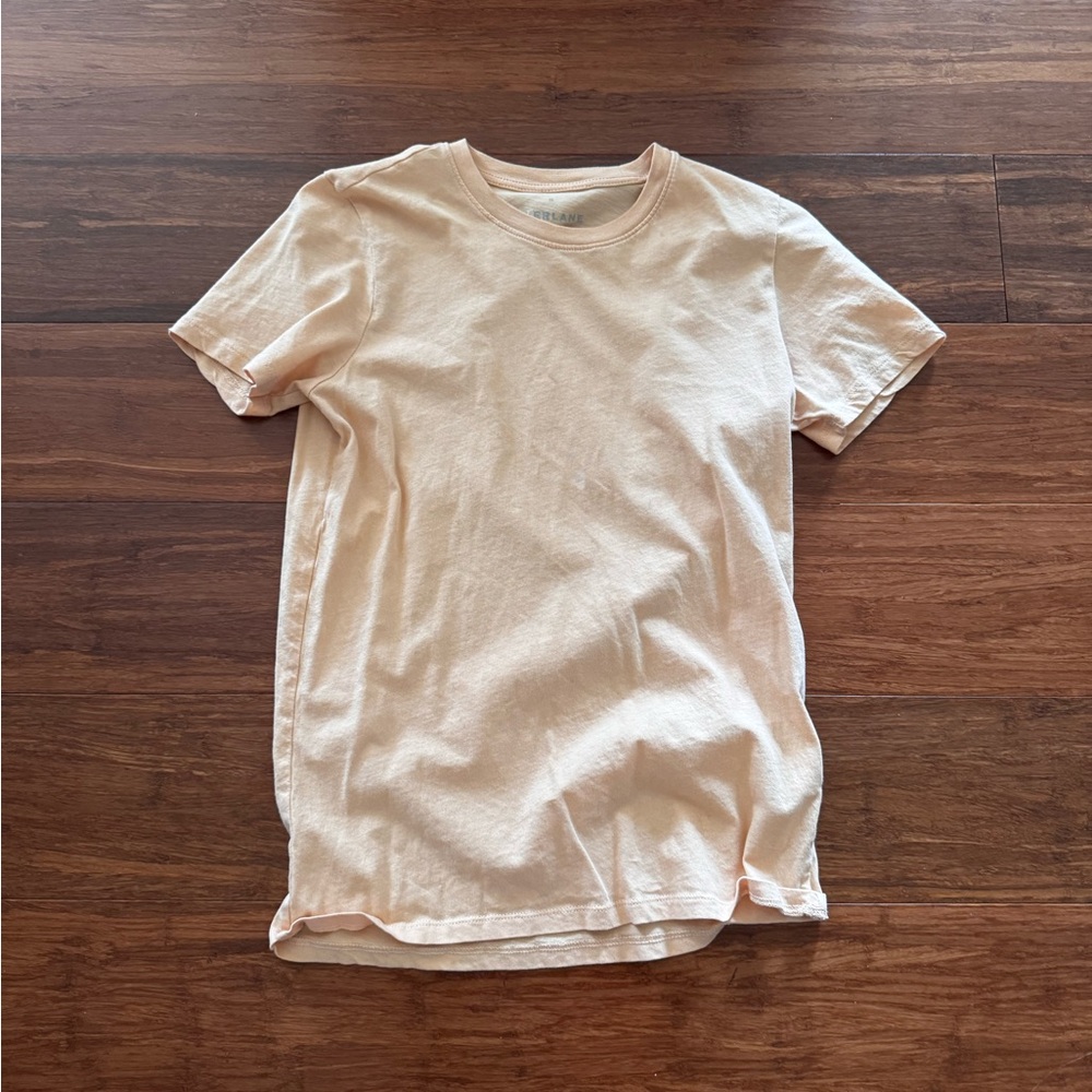 Everlane 100% Organic Cotton Crew T-Shirt Cream Butter Yellow Short Sleeve Top